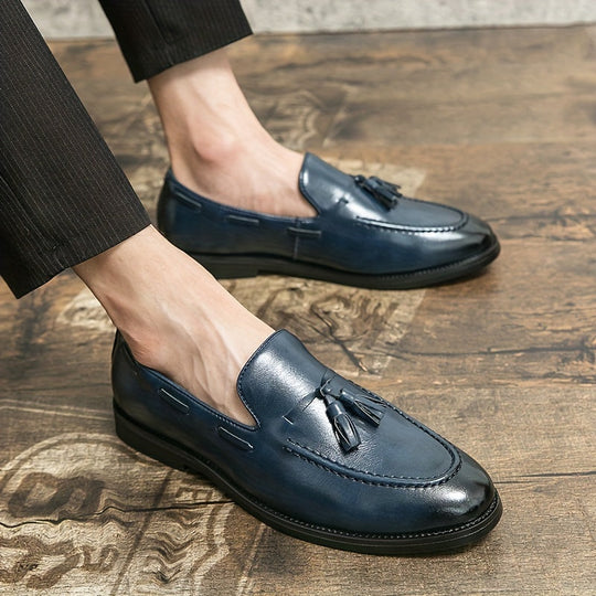 Bauluvio - Vintage Kunstleder Loafer für Männer