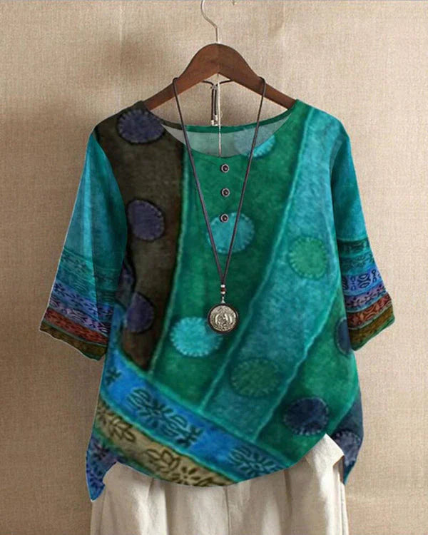 Bauluvio - Boho Bluse mit langen Ärmeln für Frauen