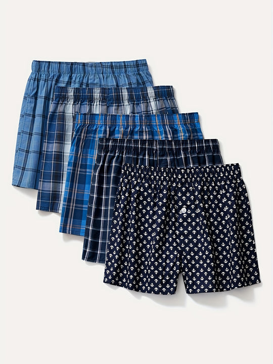 Bauluvio - Boxershorts für Männer, 5er-Pack, mehrfarbig