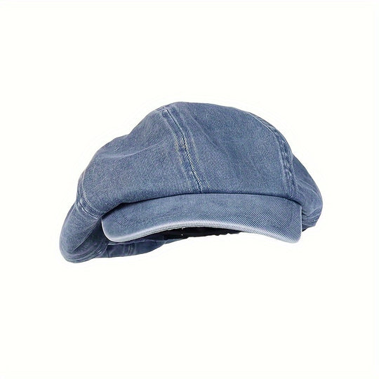 Bauluvio - Damen Vintage Denim Beret Hut