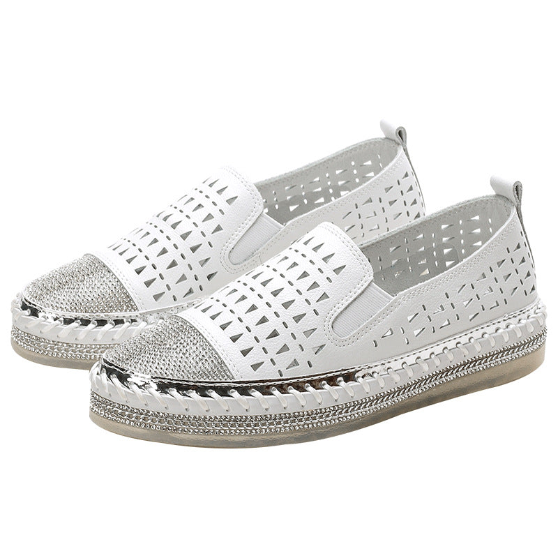 Bauluvio - Flache Espadrilles mit kristallbesetzter Sohle