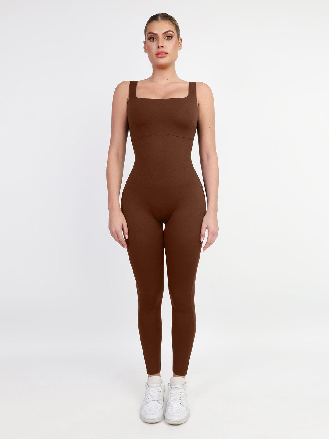 Bauluvio - Frauen feste Farbe ärmellose Übung Jumpsuit