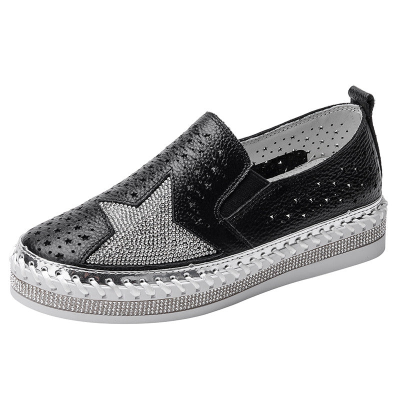 Bauluvio - Flache Espadrilles mit kristallbesetzter Sohle